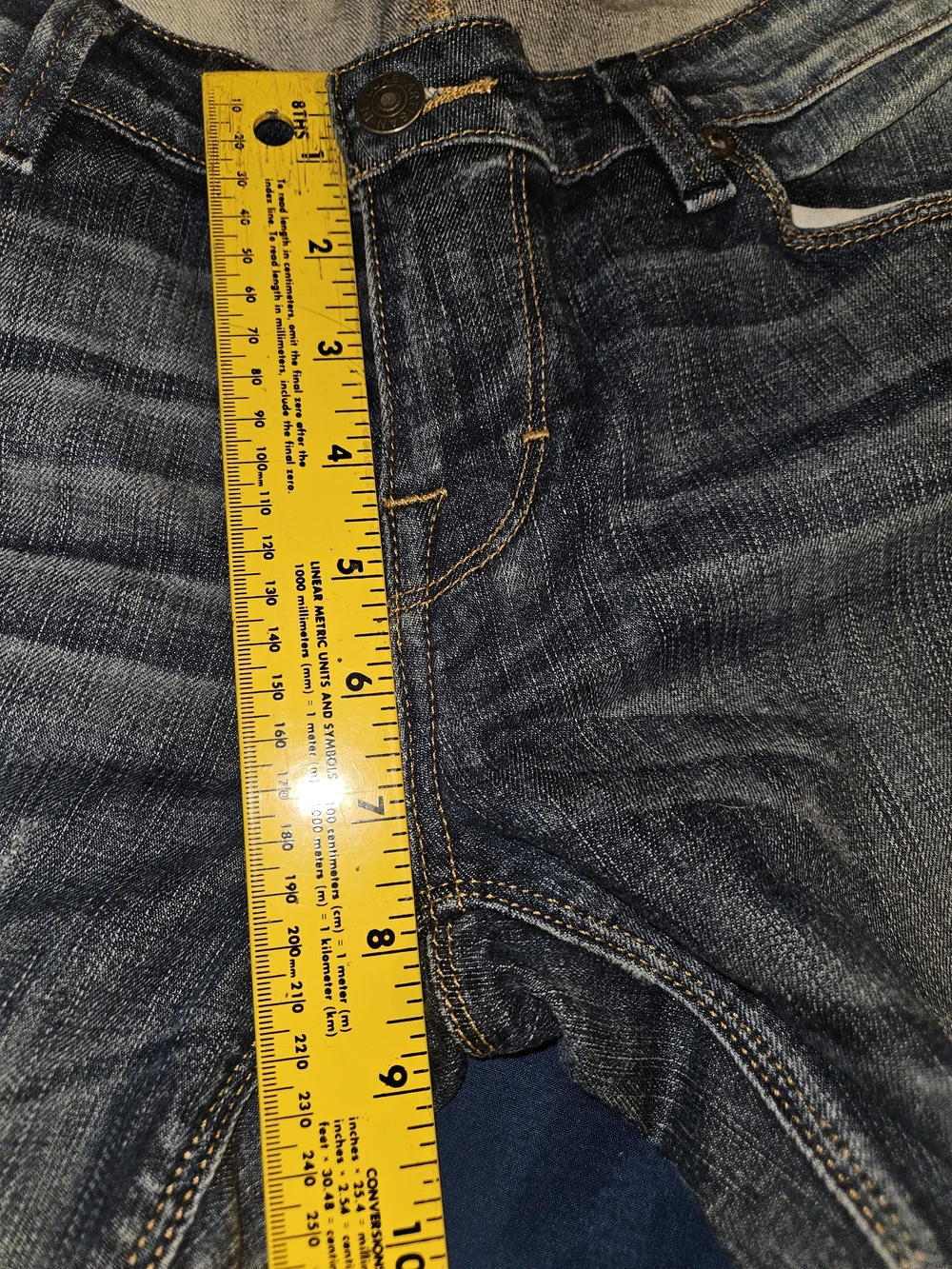Women's Distressed Blue Denim Jeans - Slim Fit Sz 28x29